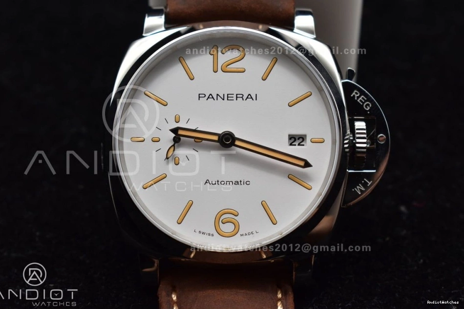 Luminor Edition 977 on PAM1046 White Due Dial Asso Brown Bold AXXXIV VSF Strap Best 1009